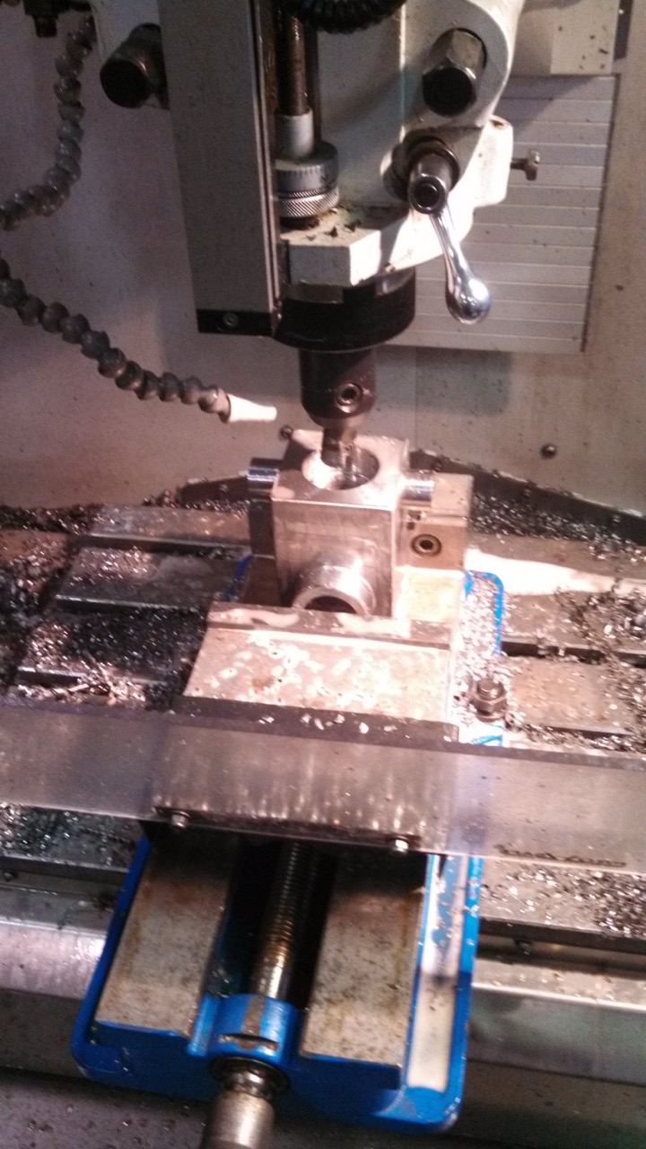CNC milling operation on a custom hydraulic component