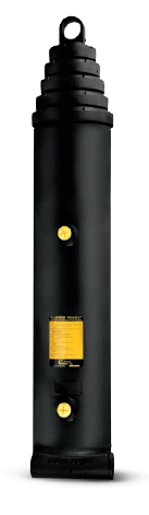 Single-acting telescopic Custom Hoists cylinder from manufacturer catalog